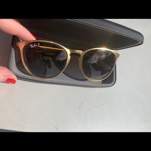 Ray Ban Polarized Erika Metal in Gold
